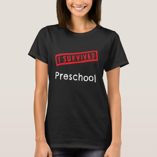 Ik overleefde de kleuterschool Pre K Kinder Afstud T-shirt (Voorkant)