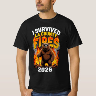 Ik overleefde de LA County-branden 2026 Funny Wild T-shirt