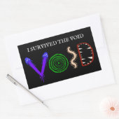 Ik overleefde de leegte rechthoekige sticker (Envelop)
