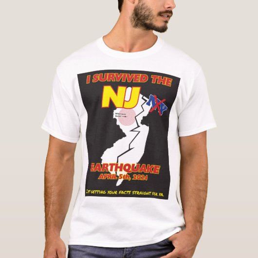 Ik overleefde de NJ aardbeving T-shirt (Voorkant)