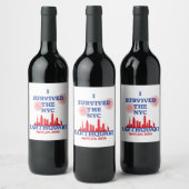 Ik overleefde de NYC aardbeving 5 april 2024 Wijn Etiket (Flessen)