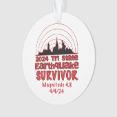 Ik overleefde de NYC aardbeving Tri State 2024 Ornament (voorkant)