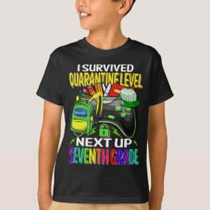 Ik overleefde de quarantaine next-up zevende klas t-shirt