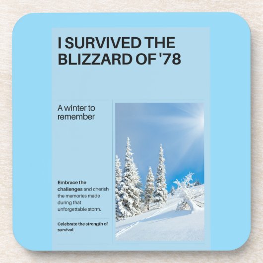 Ik overleefde de sneeuwstorm van '78 bier onderzetter (Voorkant)