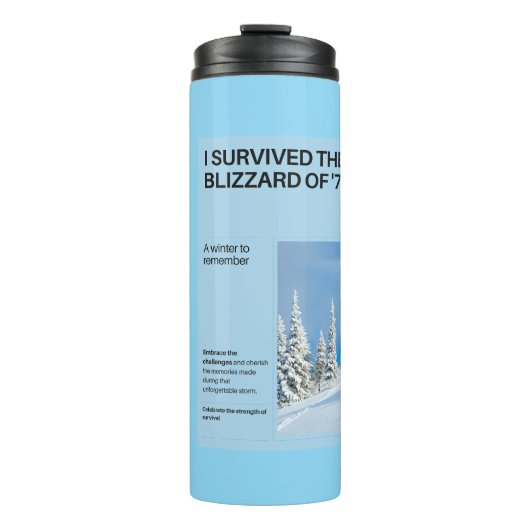 Ik overleefde de sneeuwstorm van '78 thermosbeker (Voorkant)