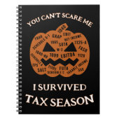 Ik overleefde de spiraal van het belastingseizoen notitieboek (Voorkant)