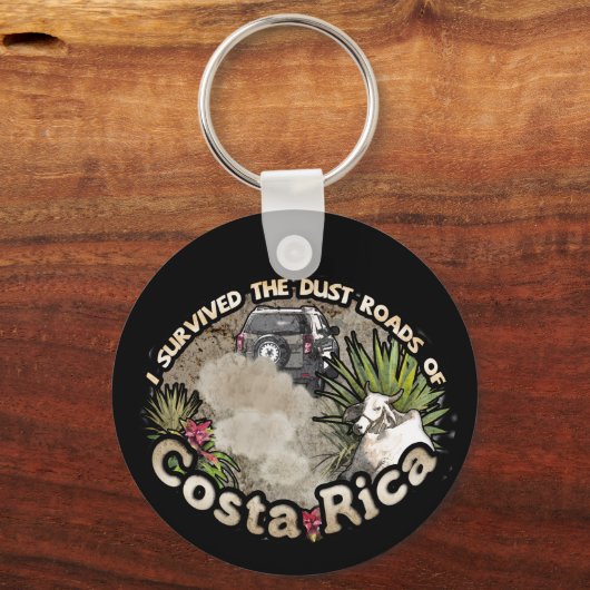 Ik overleefde de stofwegen van Costa Rica Sleutelhanger (Achterkant)