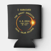 Ik overleefde de totale zonsverduistering 4.8.2024 blikjeskoeler (Achterkant)