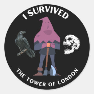 Ik overleefde de Tower of London Dark Ronde Sticker