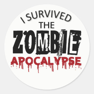 Ik overleefde de Zombie Apocalyps Ronde Sticker