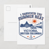 Ik overleefde de zomerhitte Victoria BC Briefkaart (Voorkant / Achterkant)