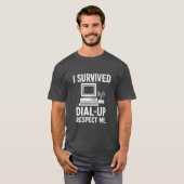 Ik overleefde Dial Up  Tech Throwback Premium T-shirt (Voorkant volledig)