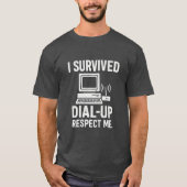Ik overleefde Dial Up Tech Throwback Premium T-shirt (Voorkant)