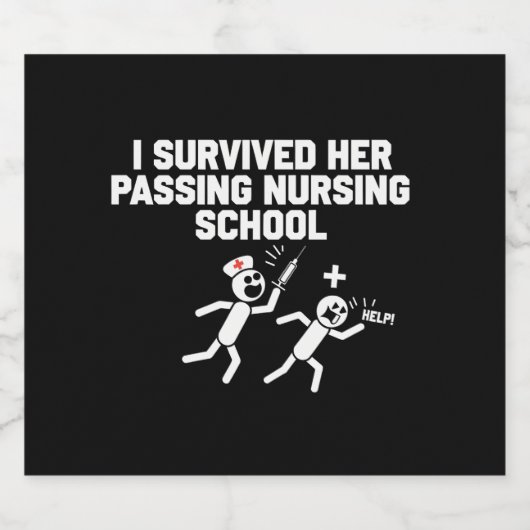 Ik overleefde haar passerende verpleegster bier etiket (Enkel label)