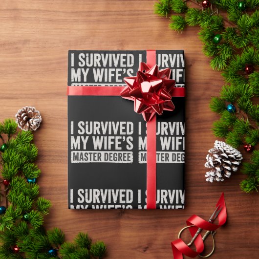Ik overleefde het afstuderen van mijn vrouw met ee cadeaupapier (Feestdagen Geschenken)