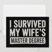 Ik overleefde het afstuderen van mijn vrouw met ee kaart (Voorkant / Achterkant)