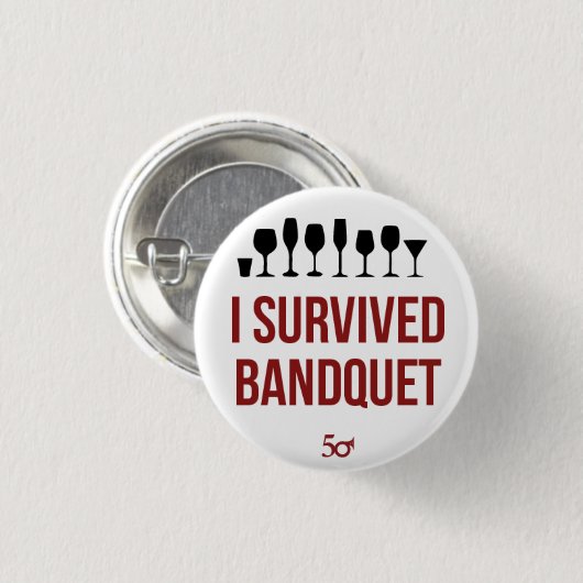 Ik overleefde het banket ronde button 3,2 cm (Voorkant /achterkant)