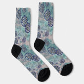 Ik overleefde het blauwe abstracte virus sokken (Rechts)