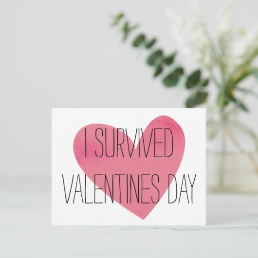 Ik overleefde het Briefkaart van de Valentijnsdag (Staand voorkant)