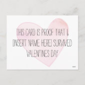 Ik overleefde het Briefkaart van de Valentijnsdag (Achterkant)