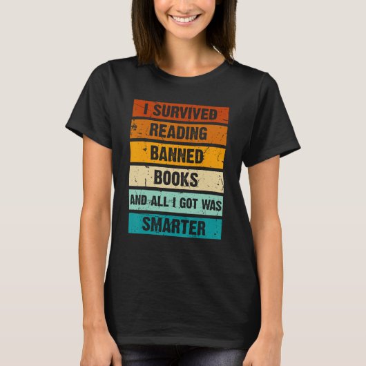 Ik overleefde het lezen van verboden boeken en all t-shirt (Voorkant)