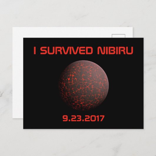 Ik overleefde het Nibiru Briefkaart (Voorkant / Achterkant)
