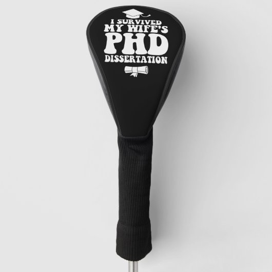 Ik overleefde het proefschrift van mijn vrouw golfheadcover (Voorkant)