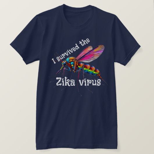 "Ik overleefde het Zika-virus" met mug T-shirt (Design voorkant)