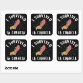 Ik overleefde La Chancla grappige Mexicaanse moede Vierkante Sticker (Vel)