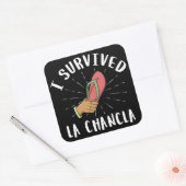 Ik overleefde La Chancla grappige Mexicaanse moede Vierkante Sticker (Envelop)