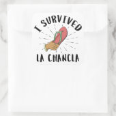 Ik overleefde La Chancla - Mexicaanse moeder grapp Vierkante Sticker (Tas)