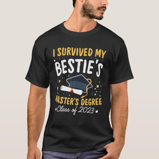 Ik overleefde mijn beste master's degree Happy Sen T-shirt (Voorkant)
