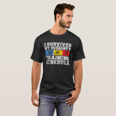 Ik overleefde mijn echtgenoten trainingsschema gra t-shirt (Voorkant volledig)