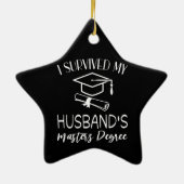 Ik overleefde mijn mannen afstuderen keramisch ornament (Achterkant)