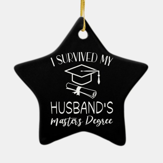 Ik overleefde mijn mannen afstuderen keramisch ornament (Achterkant)