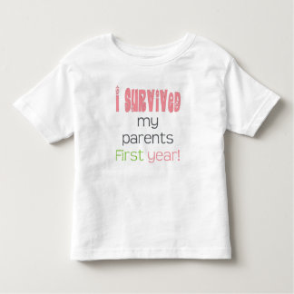 Ik overleefde mijn ouders het eerste jaar roze kinder shirts