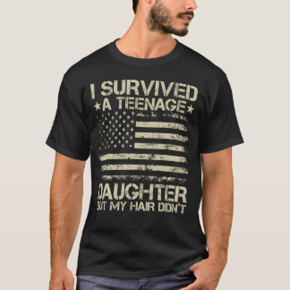 Ik overleefde mijn tienerdochter American Flag Fun T-shirt