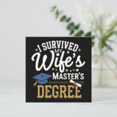 Ik overleefde mijn vrouw Masters Degree Vrouw Afst Kaart (Staand voorkant)