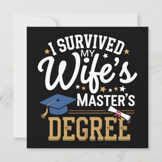 Ik overleefde mijn vrouw Masters Degree Vrouw Afst Kaart (Voorkant)
