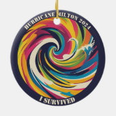 Ik overleefde Milton orkaan 9 oktober 2024 Florida Keramisch Ornament (Achterkant)
