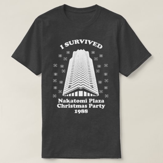 Ik overleefde Nakatomi Plaza kerstfeest 1988 T-shirt (Design voorkant)