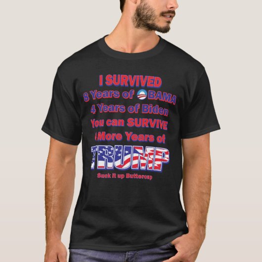 Ik overleefde Obama en Biden T-shirt (Voorkant)
