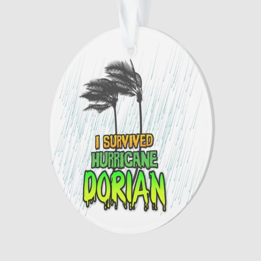 Ik overleefde orkaan Dorian bomen Ornament (voorkant)