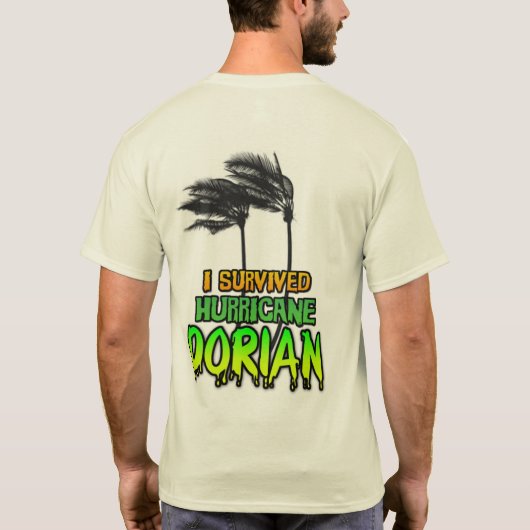 Ik overleefde orkaan Dorian bomen T-shirt (Achterkant)