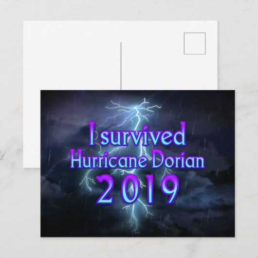 Ik overleefde orkaan Dorian Briefkaart (Voorkant / Achterkant)