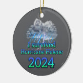 Ik overleefde orkaan Helene 2024 v2 Keramisch Ornament (Links)