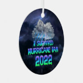 Ik overleefde orkaan Ian 2022 Metalen Ornament (Voorkant Rechts)