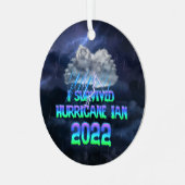 Ik overleefde orkaan Ian 2022 Metalen Ornament (Voorkant links)