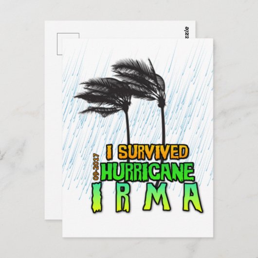 Ik overleefde orkaan Irma Briefkaart (Voorkant / Achterkant)