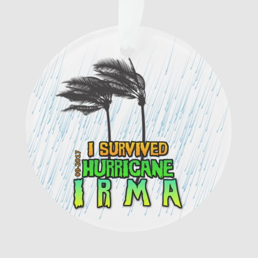 Ik overleefde orkaan Irma Ornament (voorkant)